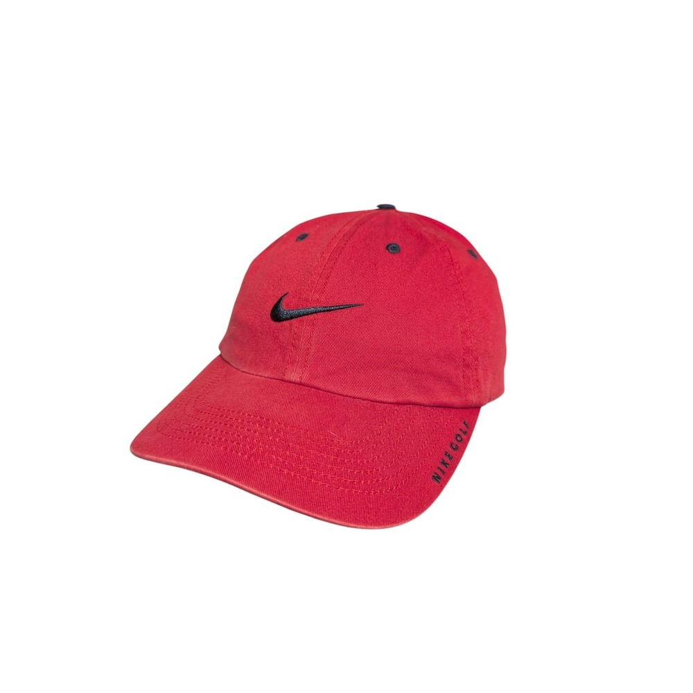 Vintage Nike hat cap strap back Red Black swoosh dad golf Y2k mens unisex